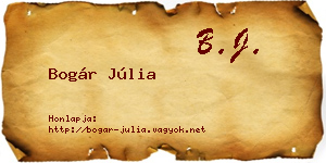 Bogár Júlia névjegykártya