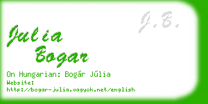 julia bogar business card
